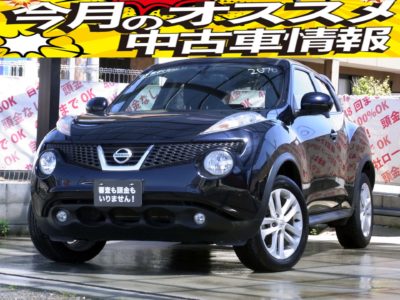 JUKE　ジューク　15RXタイプV　☆コンパクトSUV☆　ミラー一体型ドライブレコーダー（前後カメラ）!!　装備充実のRXグレード!!　TV視聴可!!　★ワンオーナー★　《1年間走行距離無制限保証》