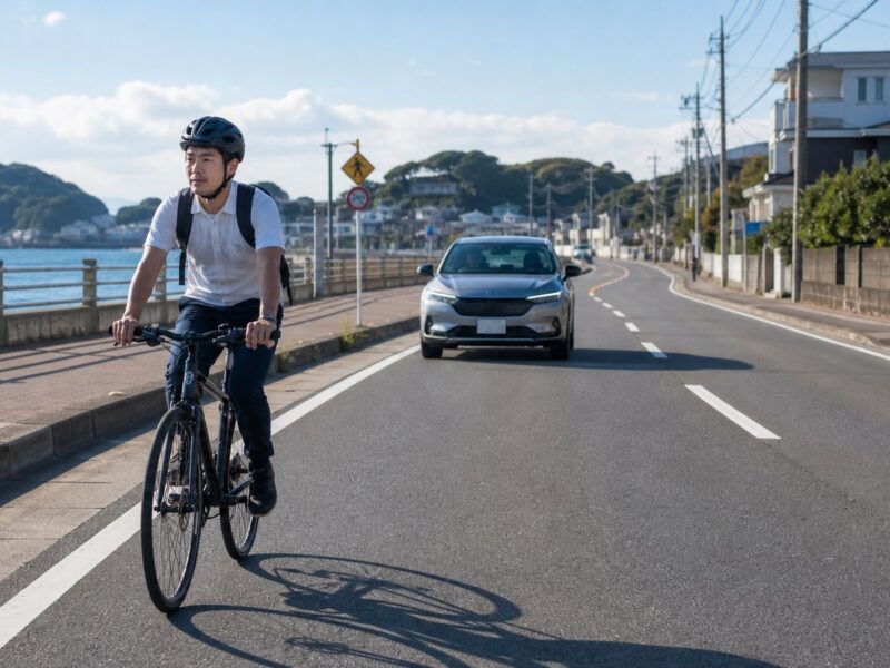 2026年の自転車ルールに配慮して走る車